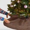 FabricLA 60" Light Brown Faux Fur Christmas Tree Skirt - Fluffy Plush Tree Skirt (152cm) for Holiday Decorations